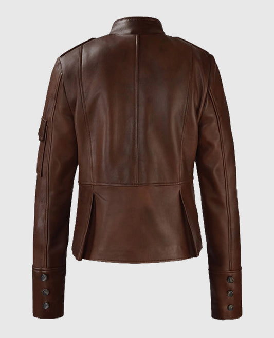 Spanish Brown Katherine Heigl Leather Jacket