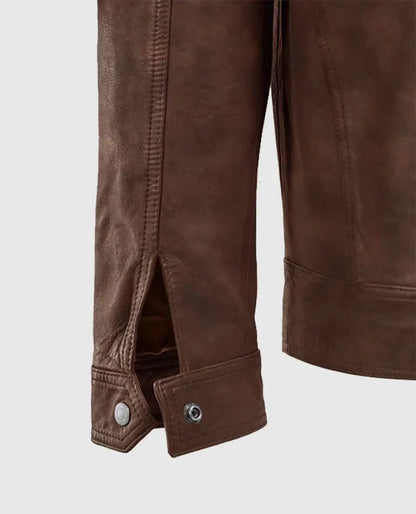 Men's Biker Spanish Brown Thunder Storm Leather Jacket