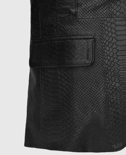 Men's Python Catwalk Black Leather Blazer