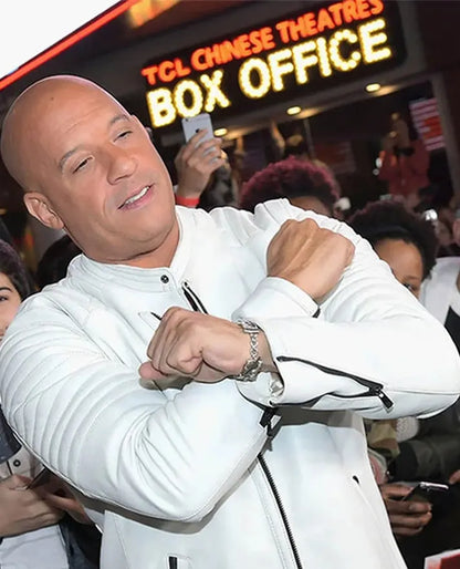 Vin Diesel White Leather Jacket