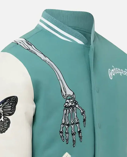 Men's Rod Godspeed Skull Mint Varsity Jacket