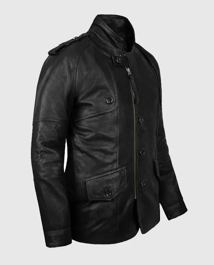 Men's Black Motorcycle leather Jacket