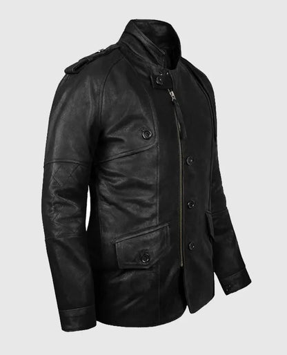 Men's Black Motorcycle leather Jacket