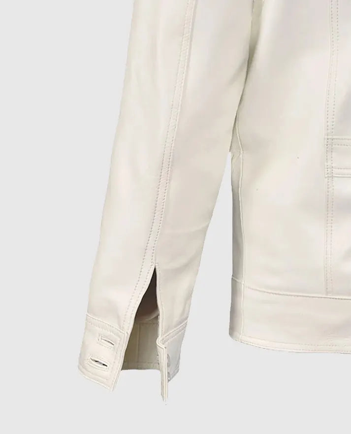 Men's Shirt Collared Motorcycle Leather Jacket