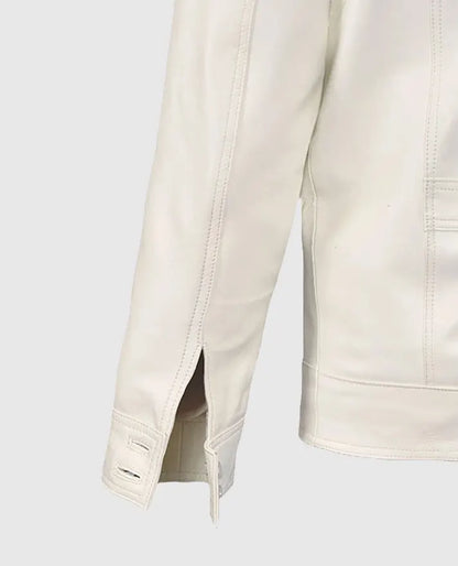 Men's Shirt Collared Motorcycle Leather Jacket