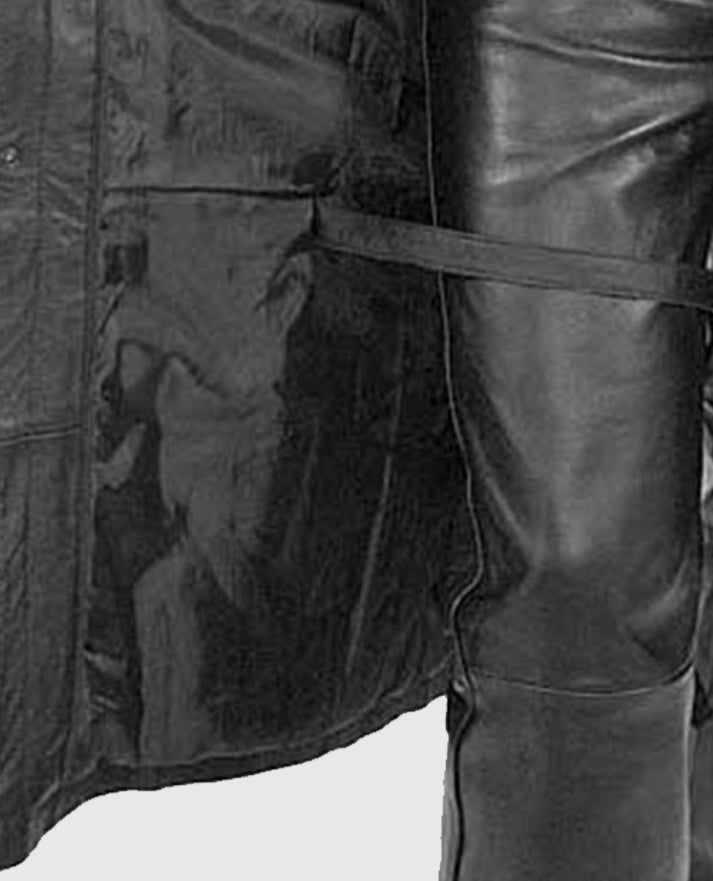 Men's Black Leather Duster With Cape
