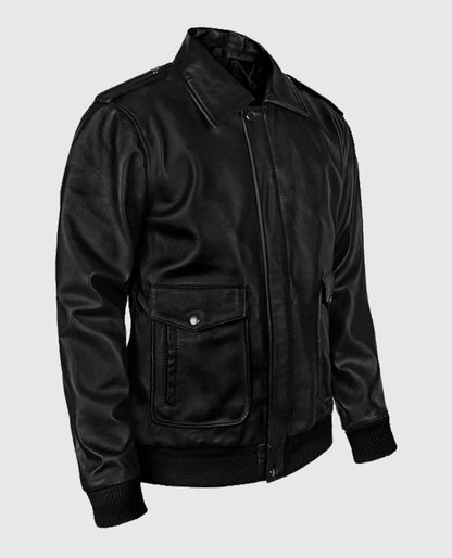 Men's Leather A2 Flight Bomber Jacket