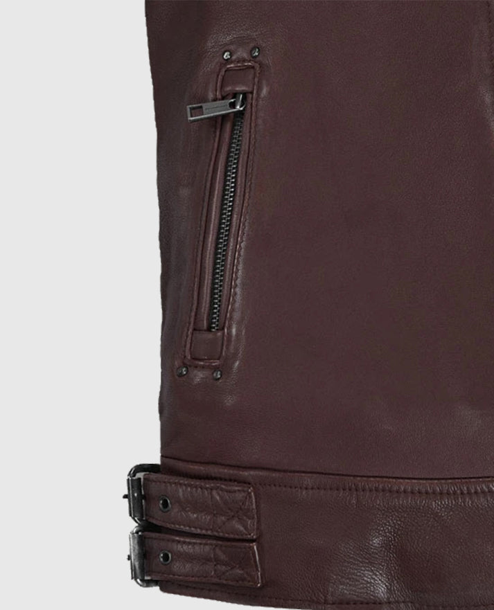 Men's Rider Falcon Burgundy Leather Jacket
