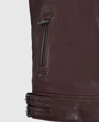 Men's Rider Falcon Burgundy Leather Jacket