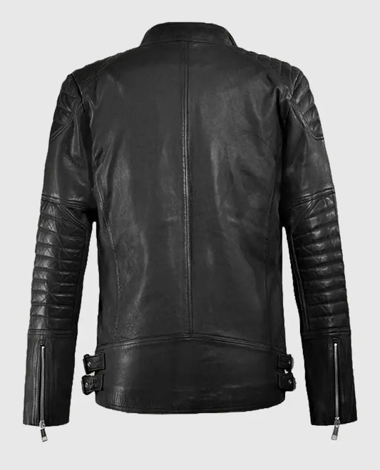 Men's Moto Black Shotgun Leather Jacket