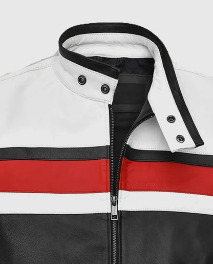 Men's Rocker Striped Leather Jacket