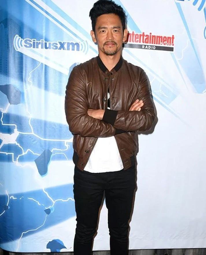 John Cho Brown Leather Jacket