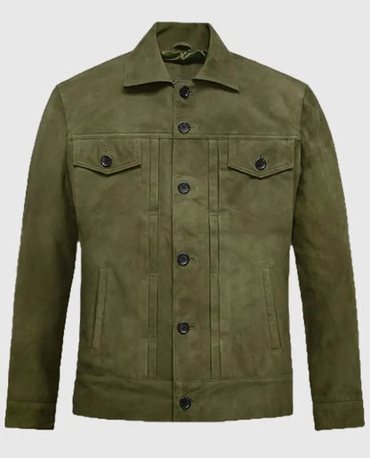 Ryan Reynolds Green Leather Jacket