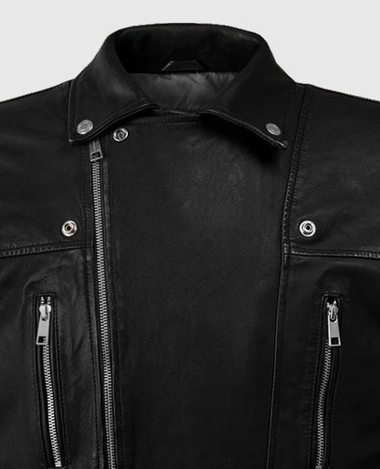 Men's Dauntless Black Biker Leather Jacket