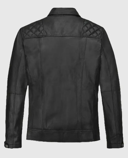 Patrick J Adams Black Leather Jacket