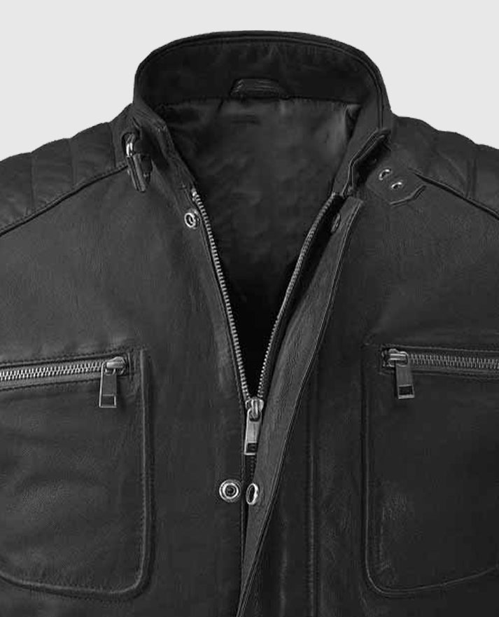 Men's Black Firefly Biker Leather Jacket