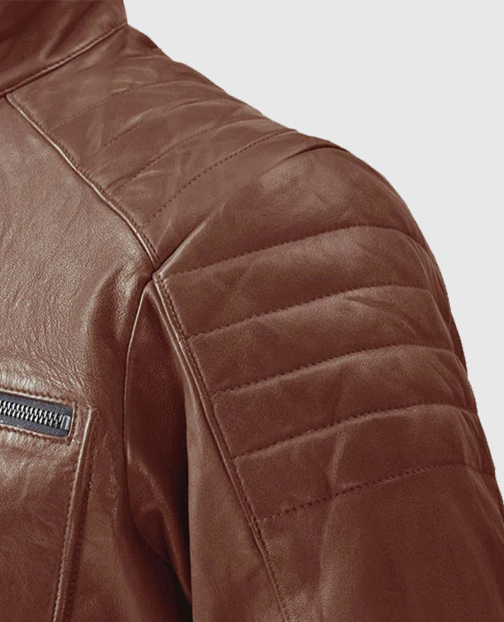 Men's Moto Firefly Tan Leather Jacket