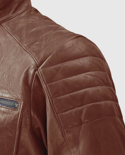 Men's Moto Firefly Tan Leather Jacket