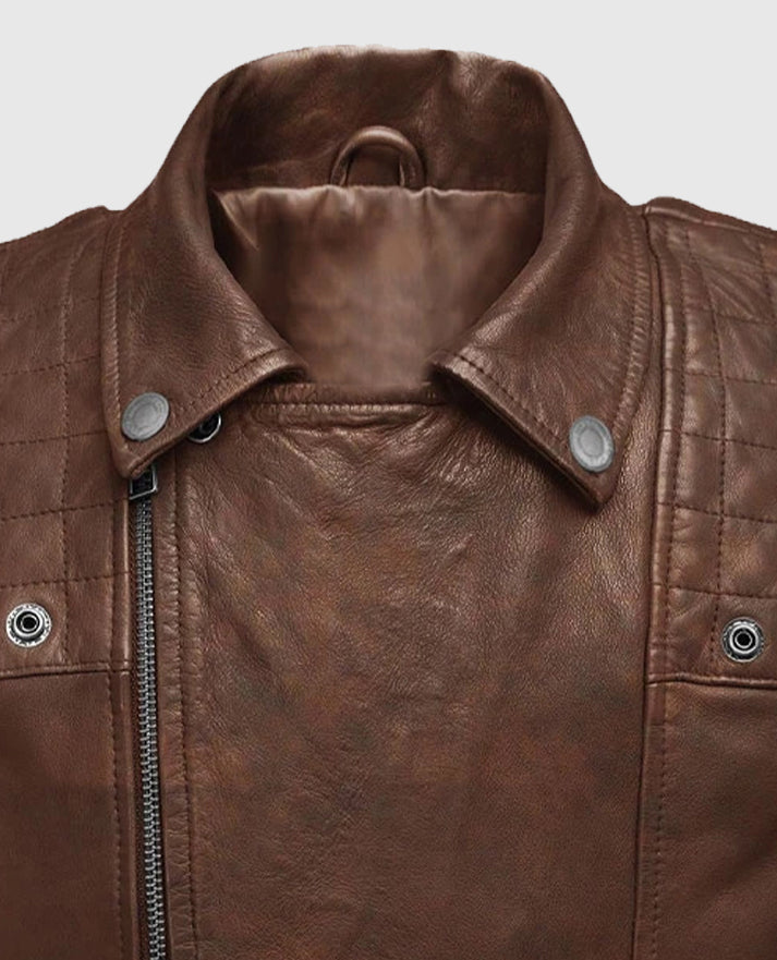 Men's Spanish Brown Ironwood Biker Jacket