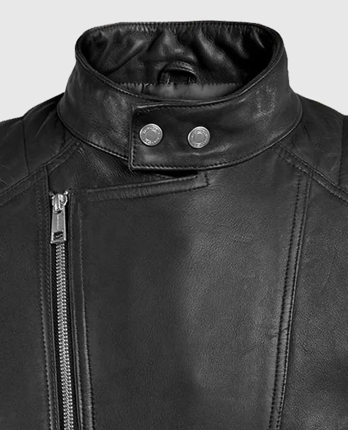 Men's Moto Black Shotgun Leather Jacket