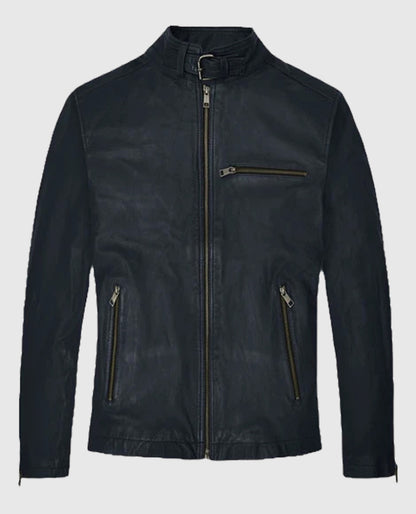 Jim Carrey Blue Leather Jacket