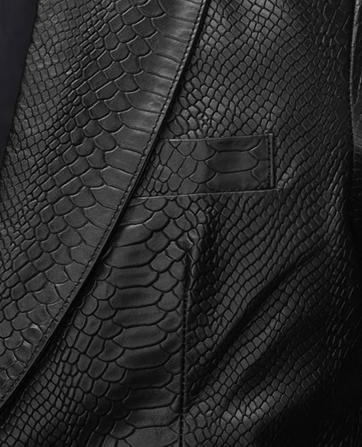 Men's Python Catwalk Black Leather Blazer