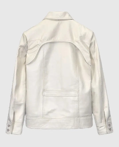 Men's Shirt Collared Motorcycle Leather Jacket