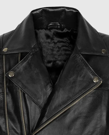 Men's Black Biker Leather Jacket