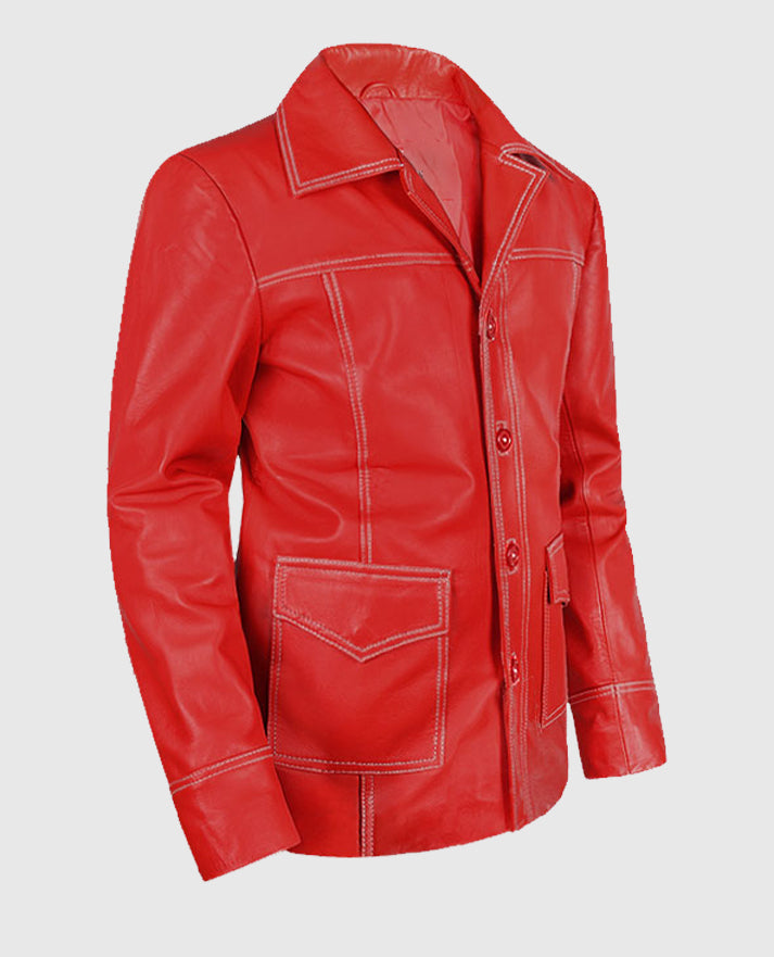 Brad Pitt Fight Club Leather Jacket