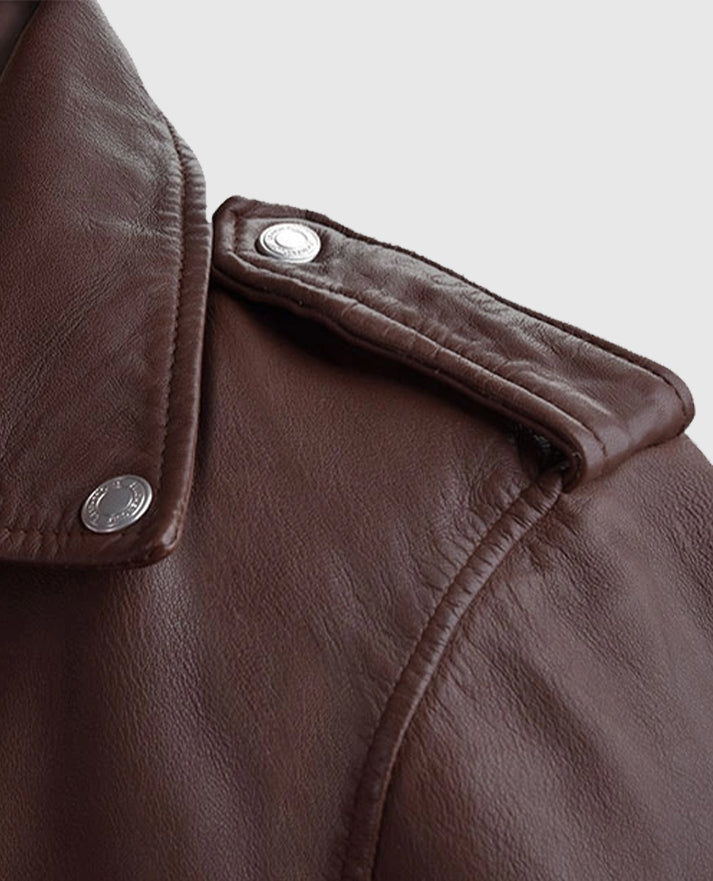 Men's Biker Beast Burgundy Leather Jacket