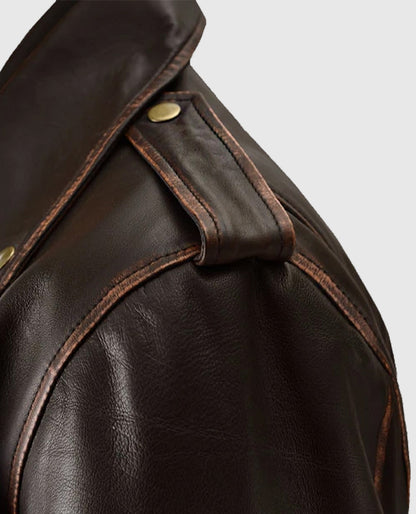 Men's Biker Dark Brown Enforcer Leather Jacket