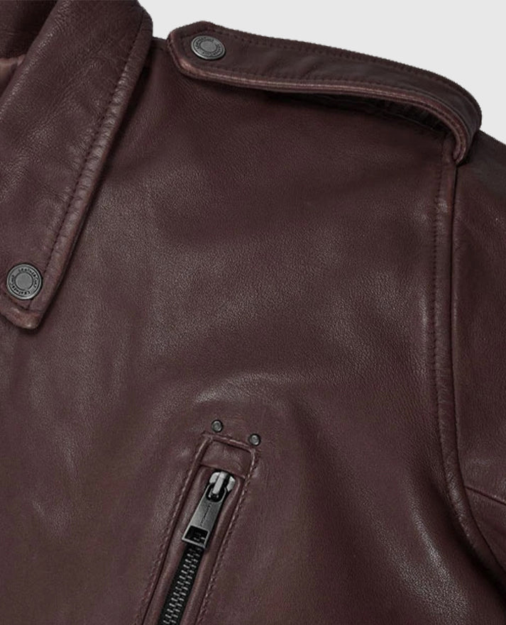 Men's Rider Falcon Burgundy Leather Jacket