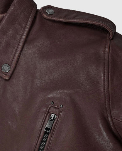 Men's Rider Falcon Burgundy Leather Jacket
