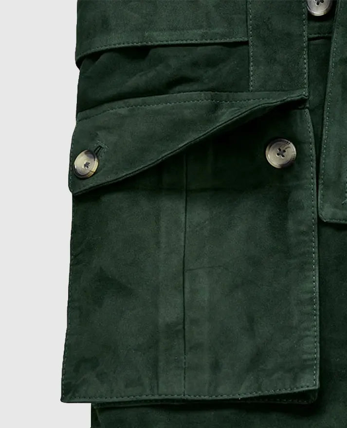 Men's Suede Safari Forest Leather Blazer