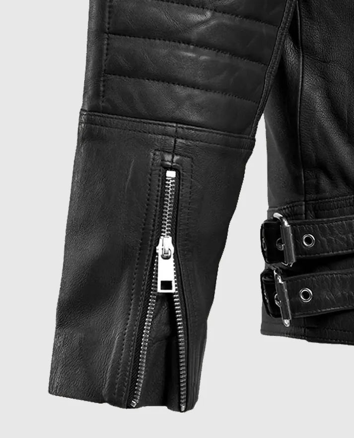 Men's Moto Black Shotgun Leather Jacket