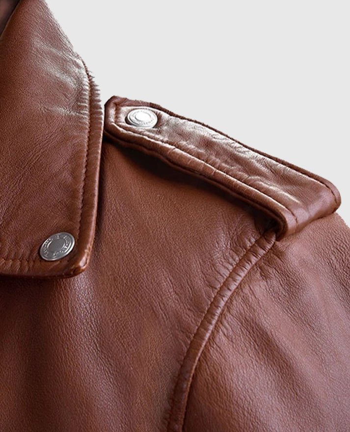 Men's Biker Tan Beast Leather Jacket