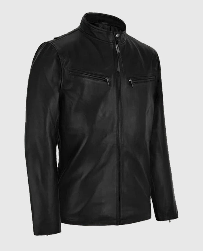 Henry Cavill Black Biker Leather Jacket