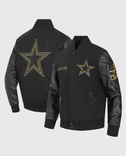 Dallas Cowboys Full-Zip Black Varsity Jacket