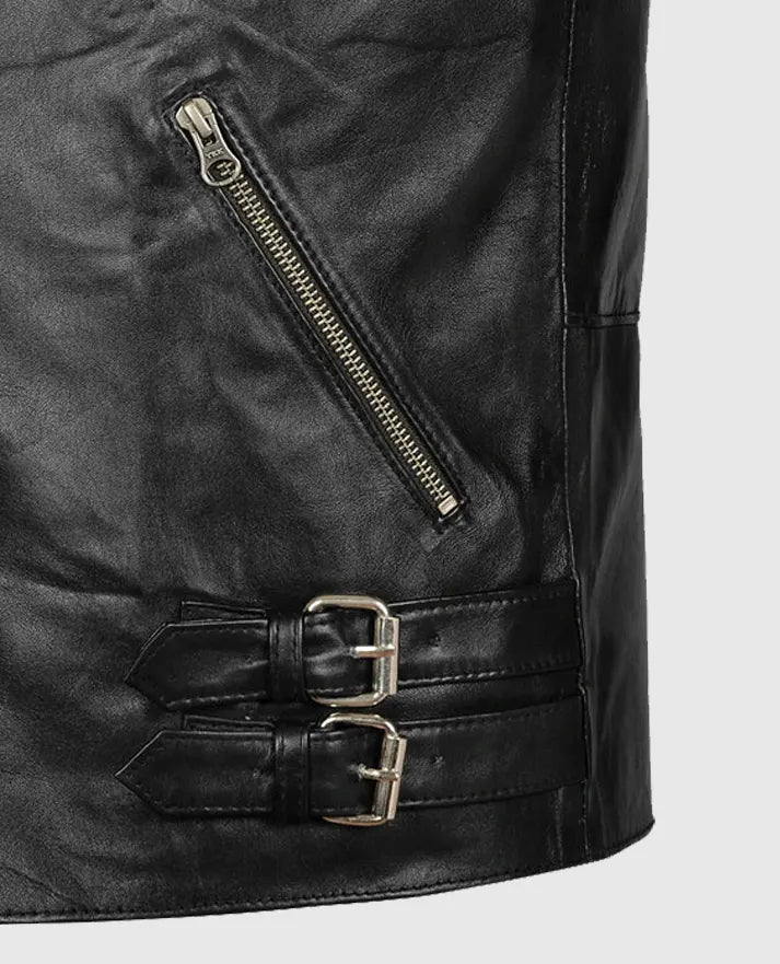 Men's Black Biker Leather Jacket