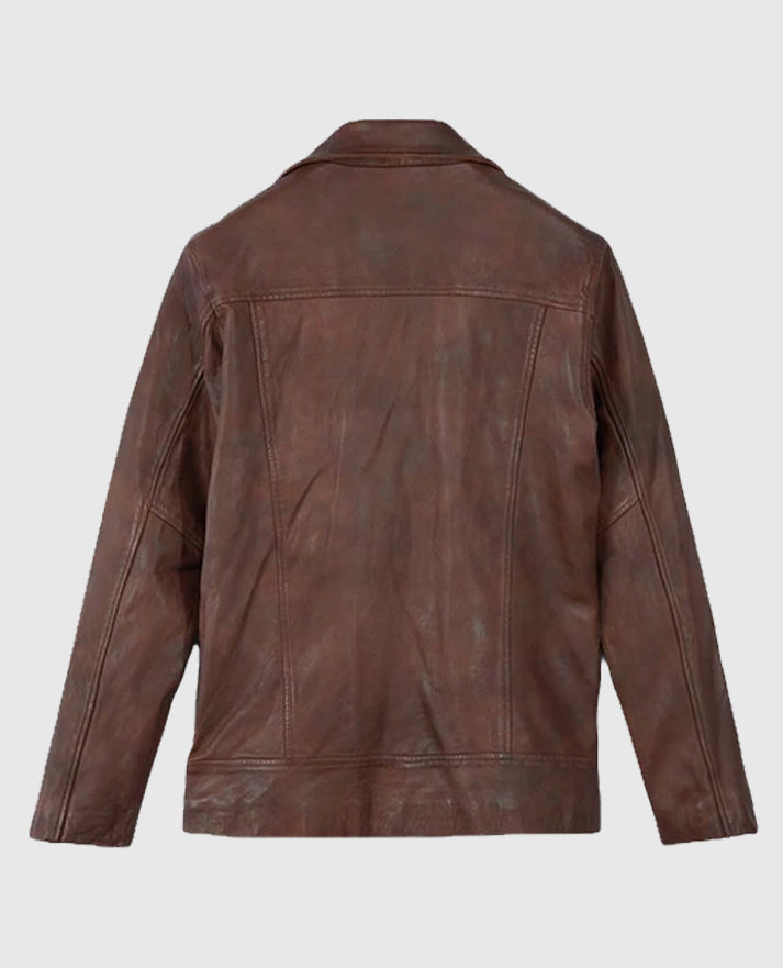 Men's Dauntless Spanish Brown Biker Leather Jacket