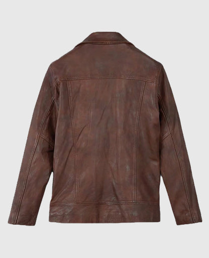 Men's Dauntless Spanish Brown Biker Leather Jacket