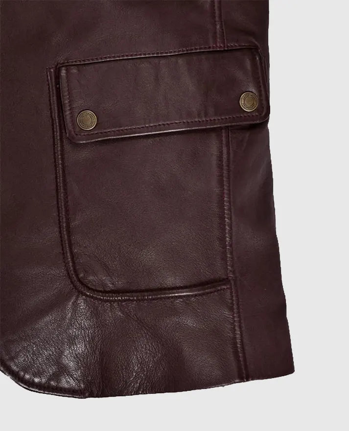 Robert Downey Jr Black Leather Blazer