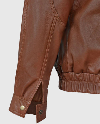 Men's Brown Aviator Bomber Leather Jacket