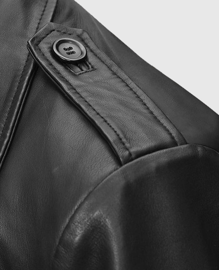 Samuel L. Jackson Shaft Leather Long Coat