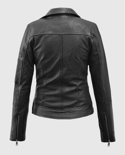 Karen Gillan Black Leather Jacket