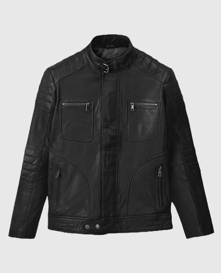 Men's Black Firefly Biker Leather Jacket