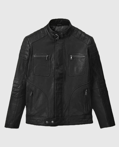 Men's Black Firefly Biker Leather Jacket