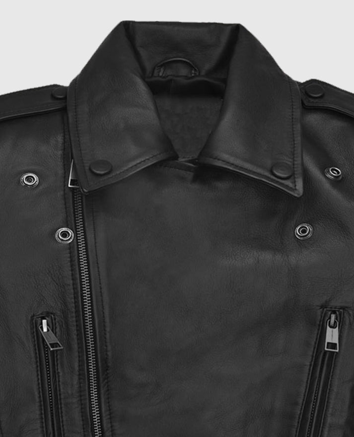 Hailey Baldwin Bieber Black Leather Jacket