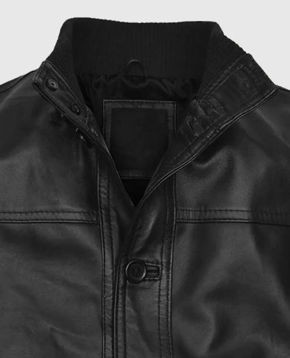 Ryan Reynolds Leather Jacket in Black