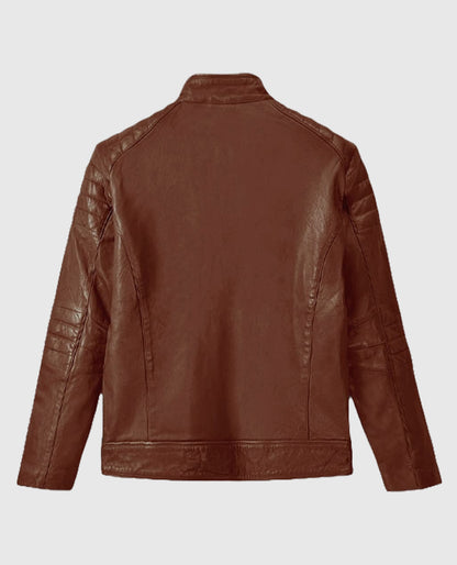 Men's Moto Firefly Tan Leather Jacket